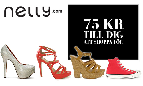 nelly-75kr-presentkort Handla skor och annat hos NELLY för minst 500 kr och få ett presentkort på 75 kr